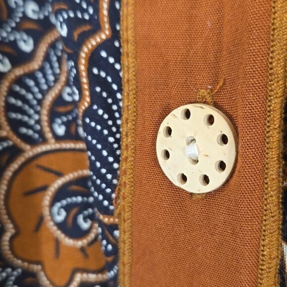 Vintage We Be Bop Brown/Black/Cream Beaded Floral Tribal Tunic/Dress, size 3X - Picture 6 of 12